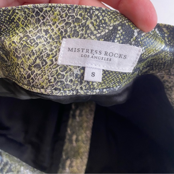 Mistress Rocks LosAngeles Green Snake Risk Jogger& Bandeau Top Matching Set S - Picture 10 of 16